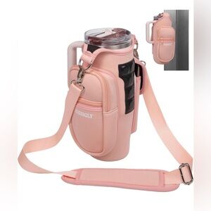 Magnetic Gym Bag - Pink Water Bottle Crossbody Bag